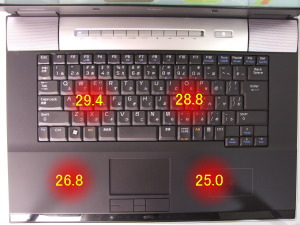 LaVie G タイプ Cの表面温度