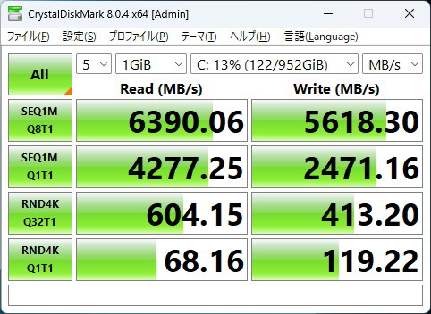 CrystalDiskMarkの画像