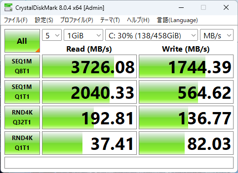 CrystalDiskMarkの画像