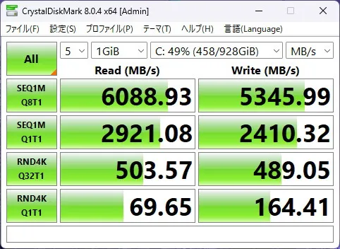 CrystalDiskMarkの画像