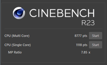 OmniBook X 14-feのCINEBENCH R23