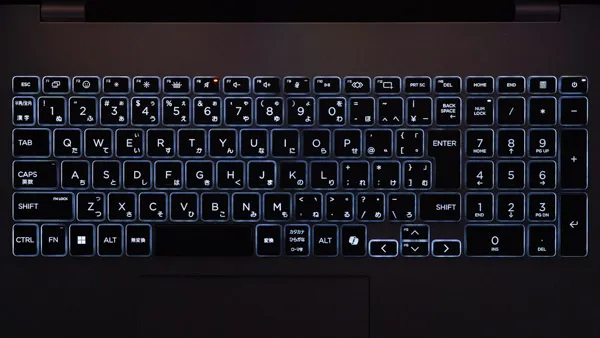 HP OmniBook 7 16-ayのキーボードバックライト