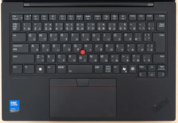 ThinkPad X1 Carbon Gen 13 Aura Editionのキーボード写真