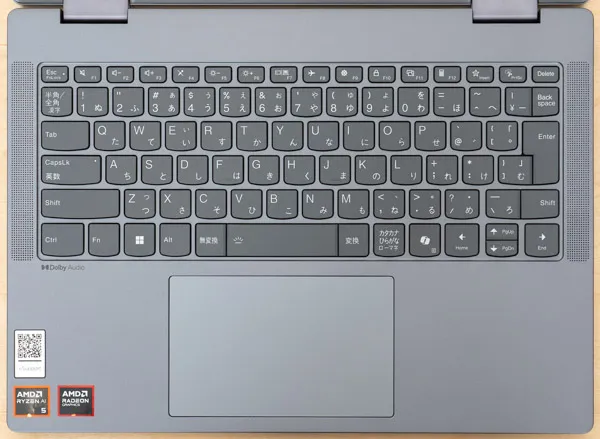 IdeaPad 5 2-in-1 Gen 10(14型 AMD)のキーボード写真
