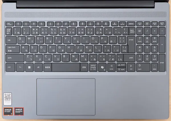 Lenovo IdeaPad Slim 3 Gen 10 (15.3型 AMD)のキーボード写真