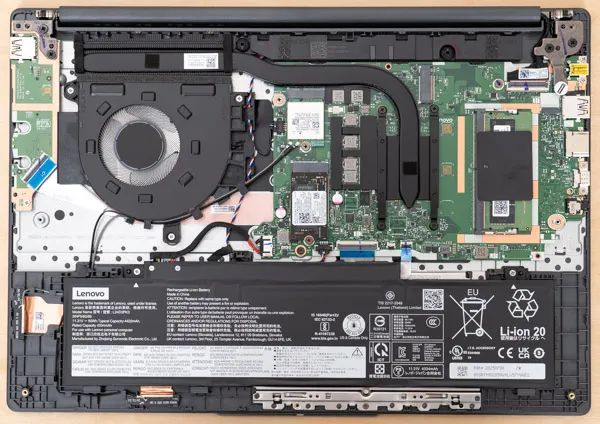 Lenovo IdeaPad Slim 3 Gen 10 (15.3型 AMD)の内部の写真
