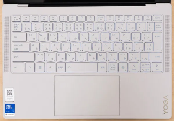 Lenovo Yoga Slim 7i Ultra Gen 11 Aura Edition(14型 Intel)のキーボード写真