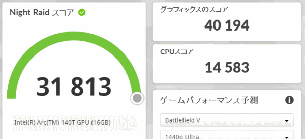 3DMark Night Raidのスコア