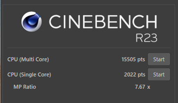 CINEBENCH R23のスコア