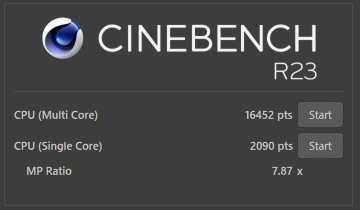CINEBENCH R23のスコア
