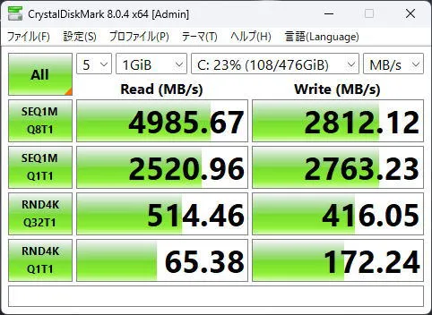 CrystalDiskMarkの画像