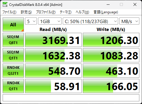 CrystalDiskMarkの画像